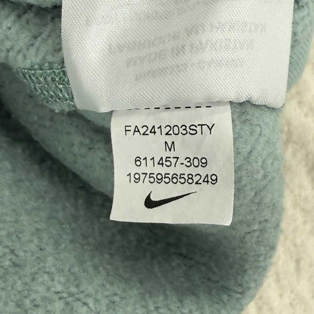 Nike Hoodie Mens M Green Seafoam Pullover Fleece Sweatshirt Embroidered Swoosh - Picture 6 of 10